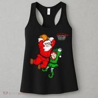 Christmas Basketball Santa Claus Slam Dunk Elf Women's Tank Top thumb 3