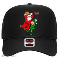 Christmas Basketball Santa Claus Slam Dunk Elf Hat thumb 0