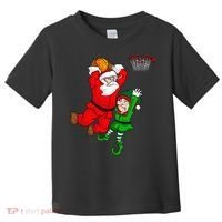Christmas Basketball Santa Claus Slam Dunk Elf Toddler T-Shirt thumb 0