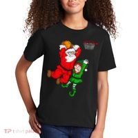 Christmas Basketball Santa Claus Slam Dunk Elf Kids T-Shirt thumb 2