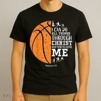 Christian Basketball Shirts M.e.n Boys K.i.d.s Religious Gifts T-Shirt thumb 3
