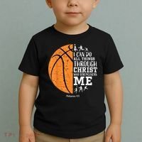 Christian Basketball Shirts M.e.n Boys K.i.d.s Religious Gifts Toddler T-Shirt thumb 2