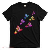 Colorful Badminton Shuttlecock Art Sports T-Shirt thumb 0