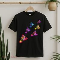 Colorful Badminton Shuttlecock Art Sports T-Shirt thumb 2