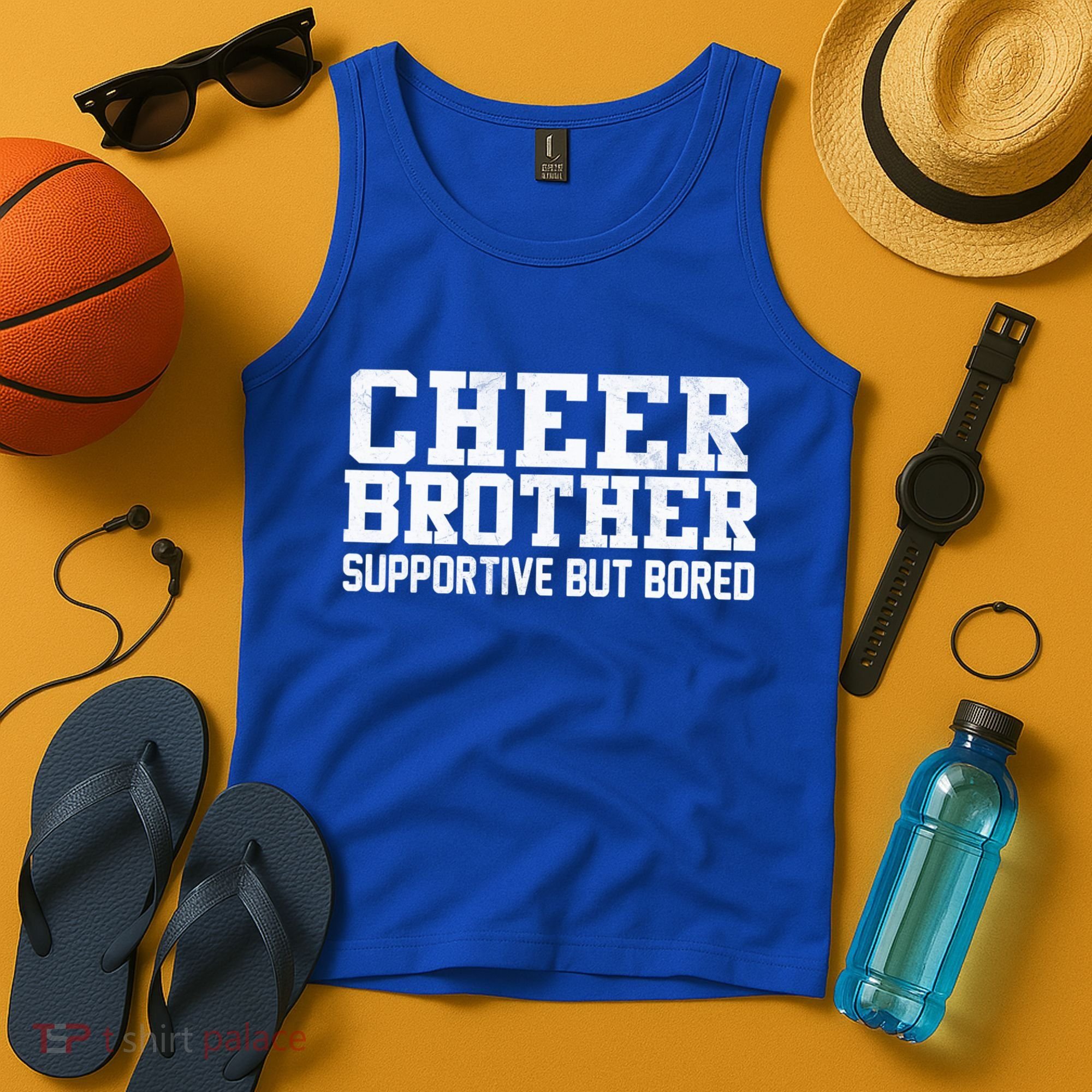 Cheer Brother Supportive But Bored Cheerleader Tank Top