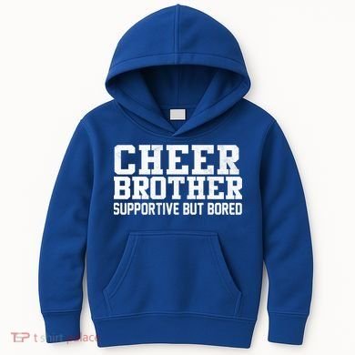 Cheer Brother Supportive But Bored Cheerleader Kids Hoodie