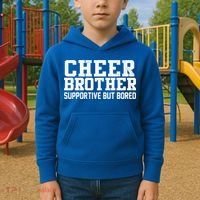 Cheer Brother Supportive But Bored Cheerleader Kids Hoodie thumb 2