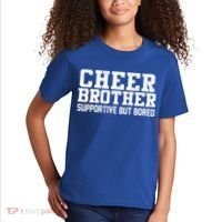 Cheer Brother Supportive But Bored Cheerleader Kids T-Shirt thumb 2