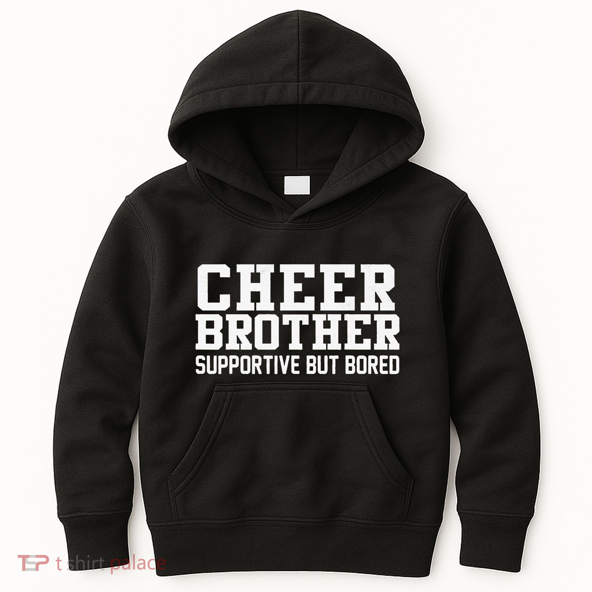 Cheer Brother Supportive But Bored Cheerleader Kids Hoodie