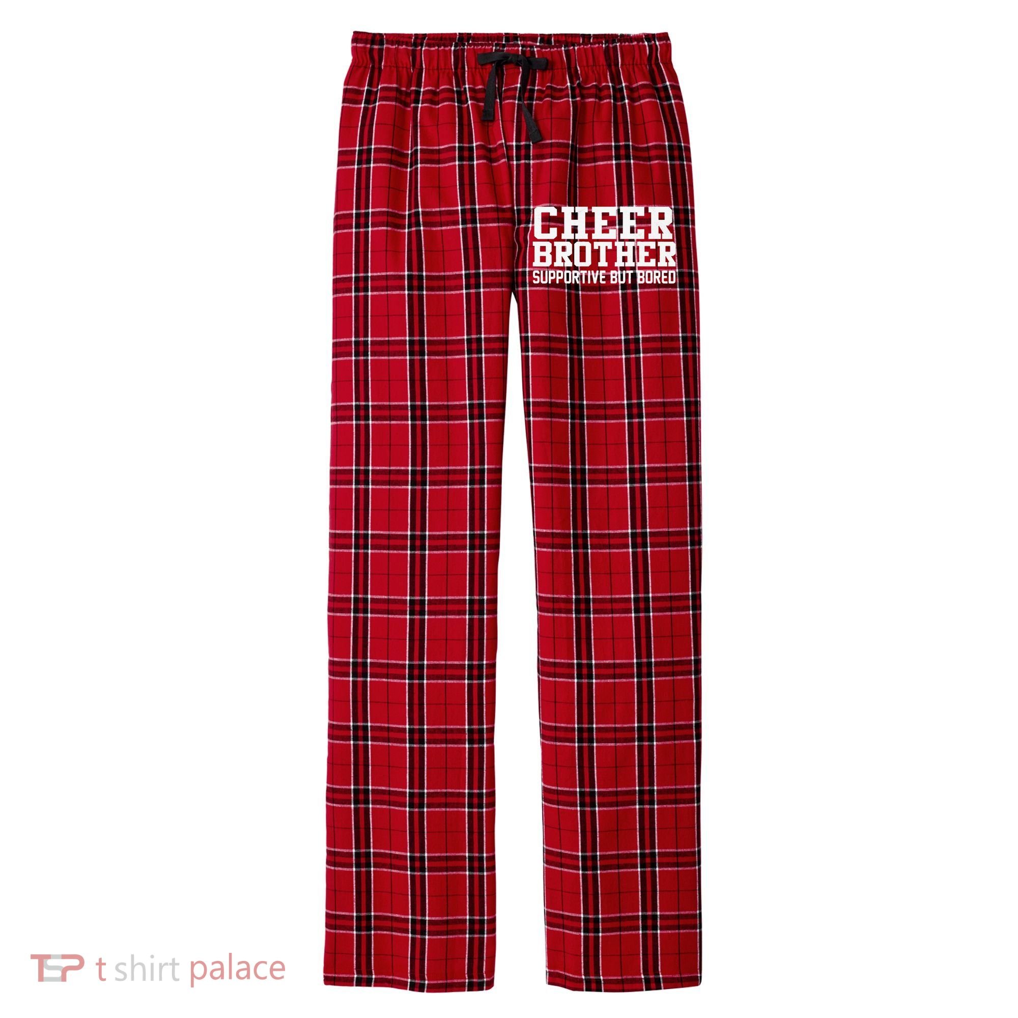 Cheer Brother Supportive But Bored Cheerleader Men's Flannel Plaid Pajama Pants