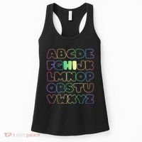 Cute Back To School Alphabet Hi New Kindergarteners Teachers Women's Tank Top thumb 0