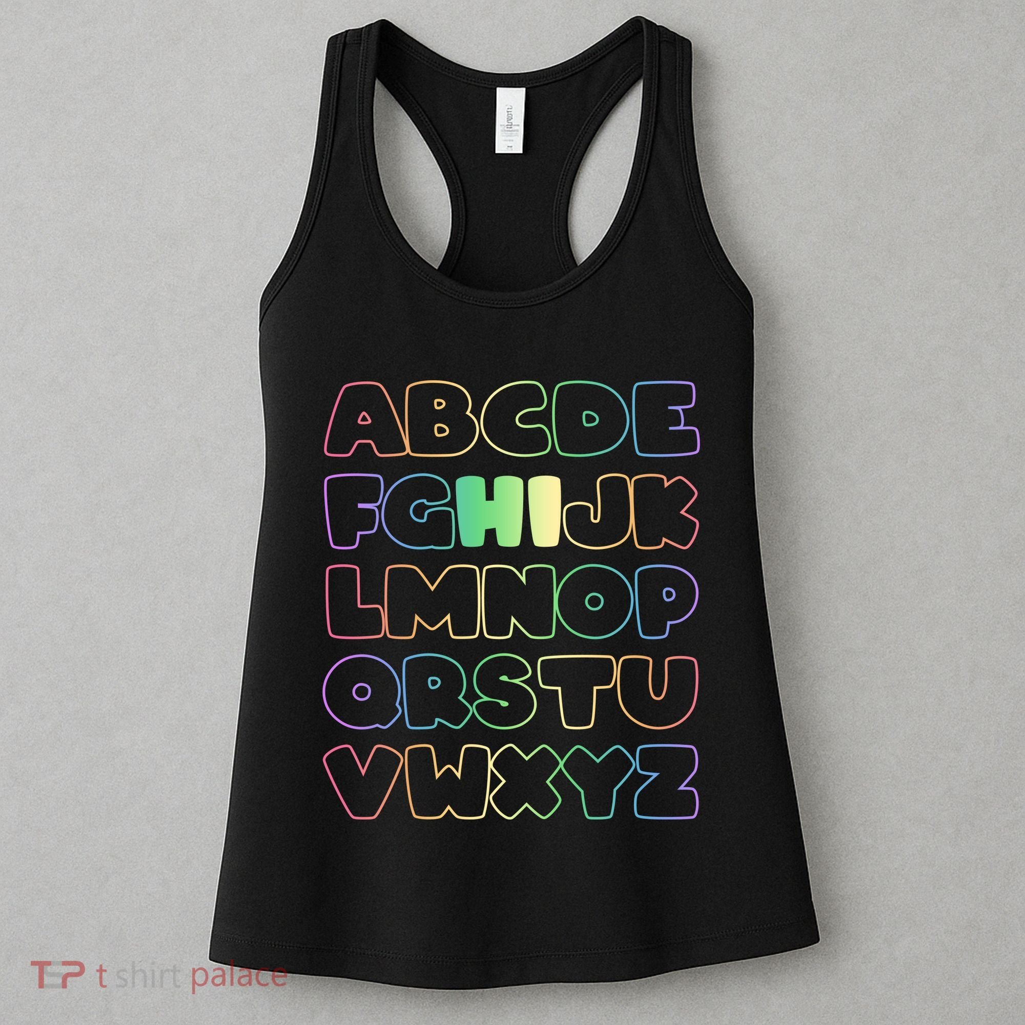 Cute Back To School Alphabet Hi New Kindergarteners Teachers Women's Tank Top