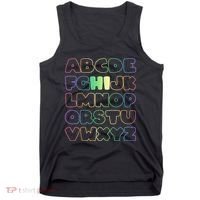 Cute Back To School Alphabet Hi New Kindergarteners Teachers Tank Top thumb 0