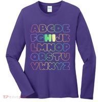 Cute Back To School Alphabet Hi New Kindergarteners Teachers Women's Long Sleeve Shirt thumb 0