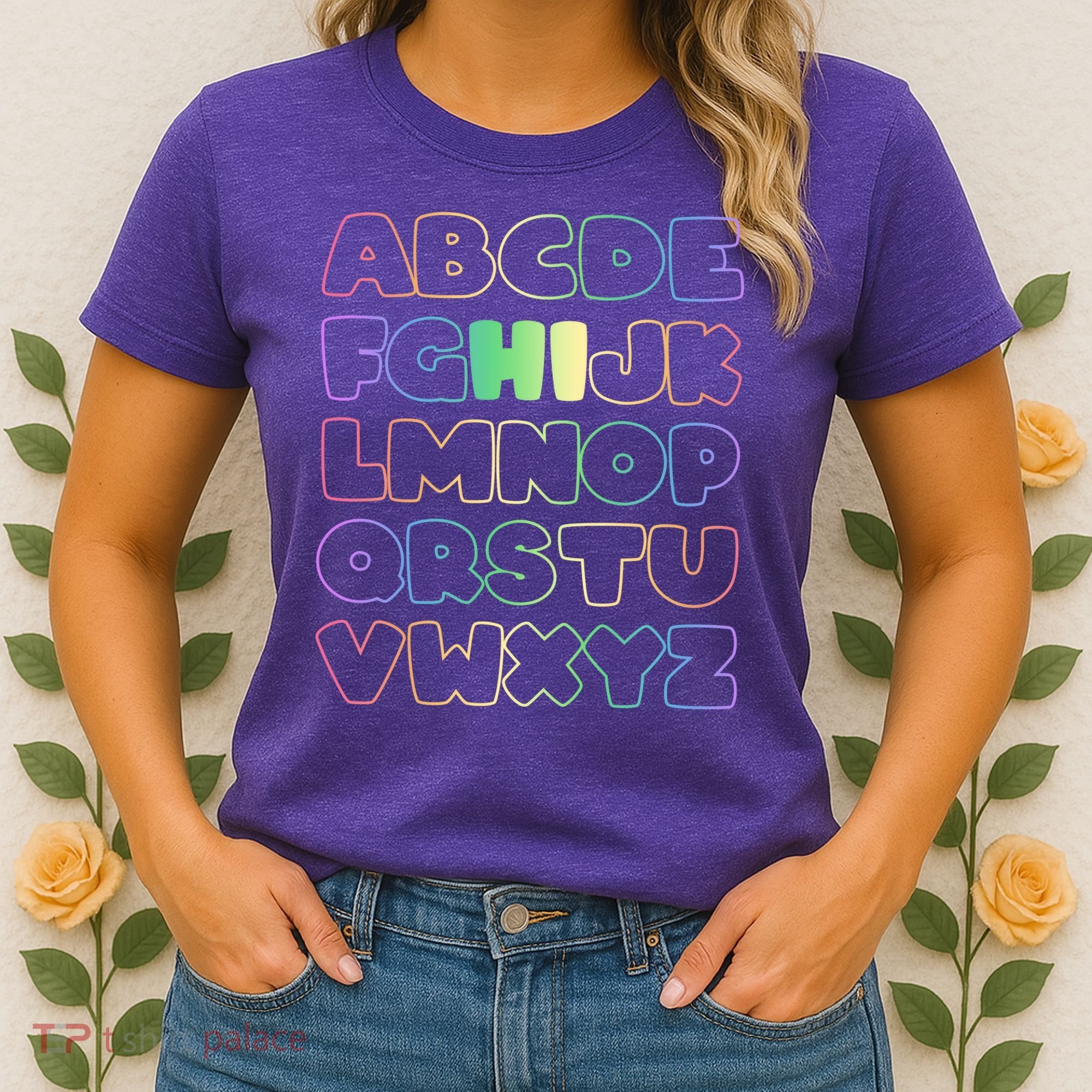 Cute Back To School Alphabet Hi New Kindergarteners Teachers Women's T-Shirt