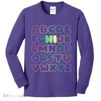 Cute Back To School Alphabet Hi New Kindergarteners Teachers Kids Long Sleeve Shirt thumb 0