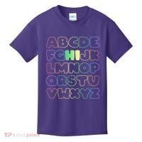 Cute Back To School Alphabet Hi New Kindergarteners Teachers Kids T-Shirt thumb 0