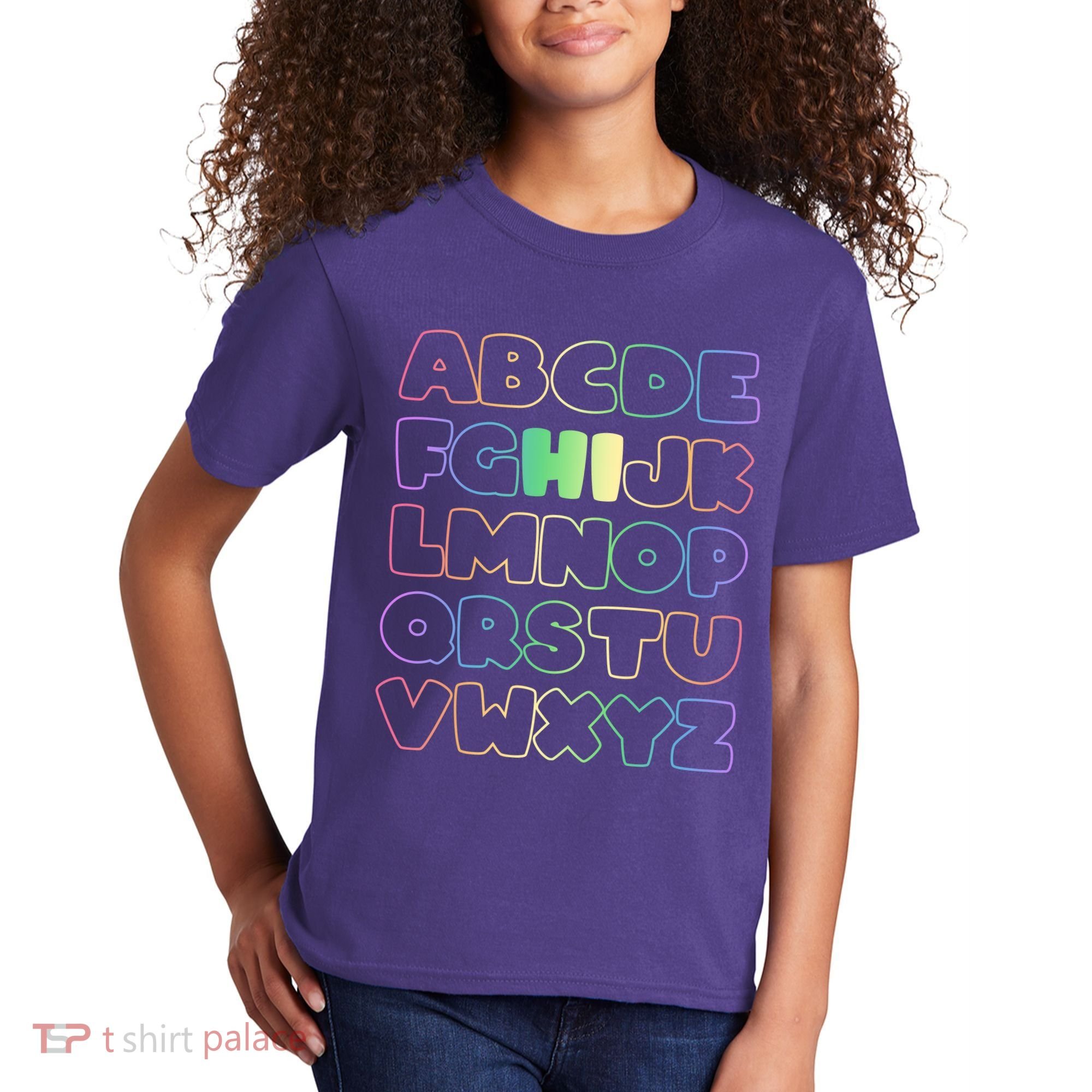 Cute Back To School Alphabet Hi New Kindergarteners Teachers Kids T-Shirt