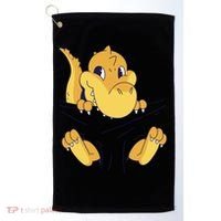 Carrying Baby T Rex Golf Towel thumb 0