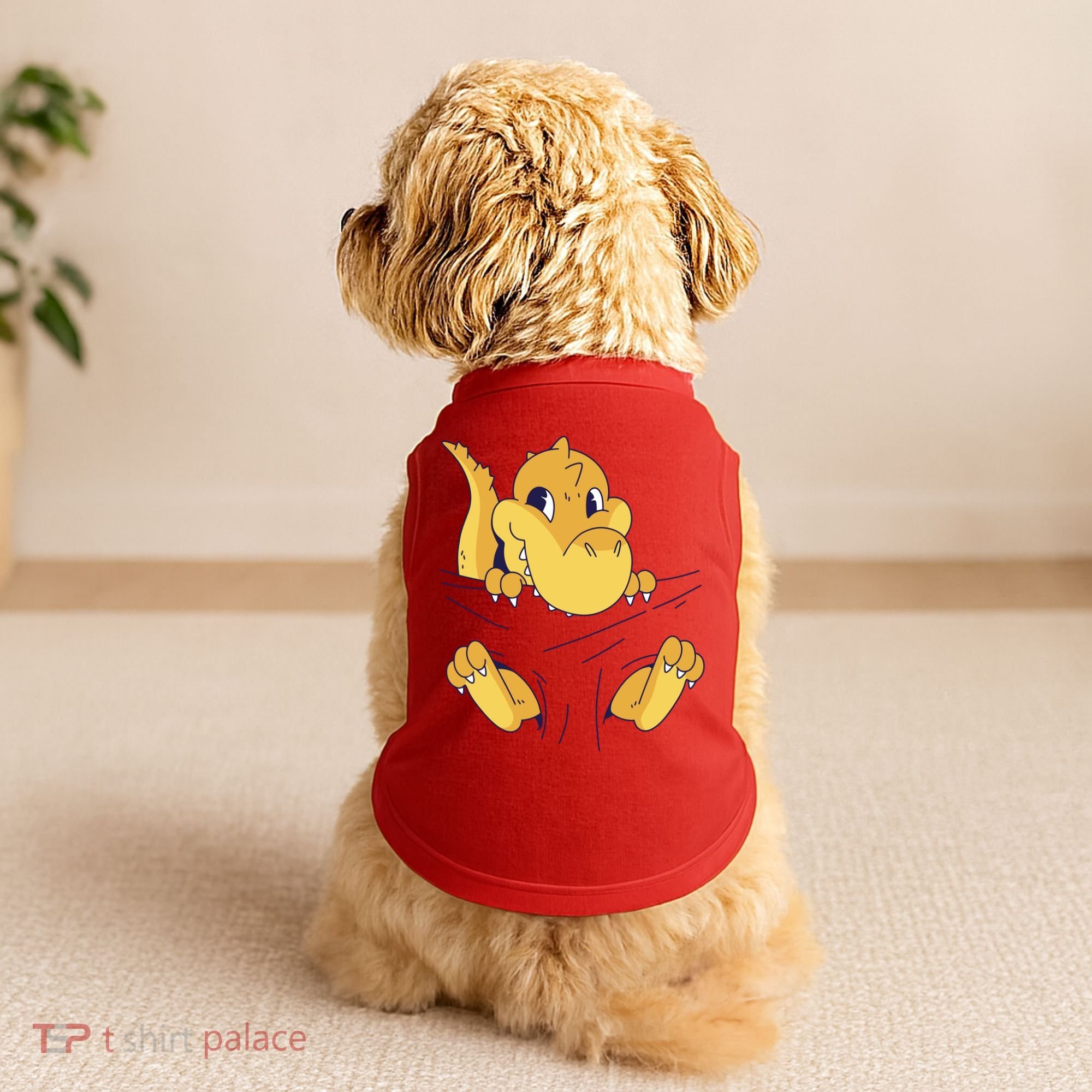 Carrying Baby T Rex Doggie Tank