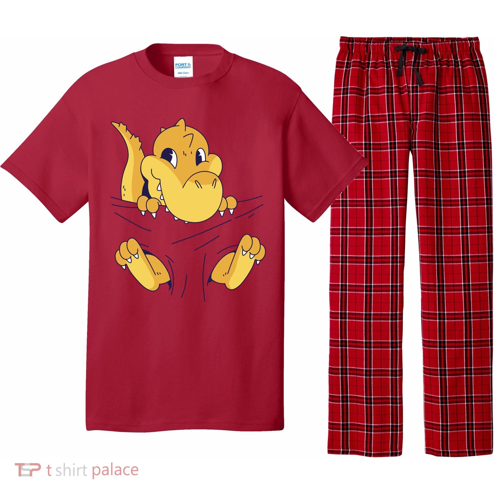 Carrying Baby T Rex Pajama Set