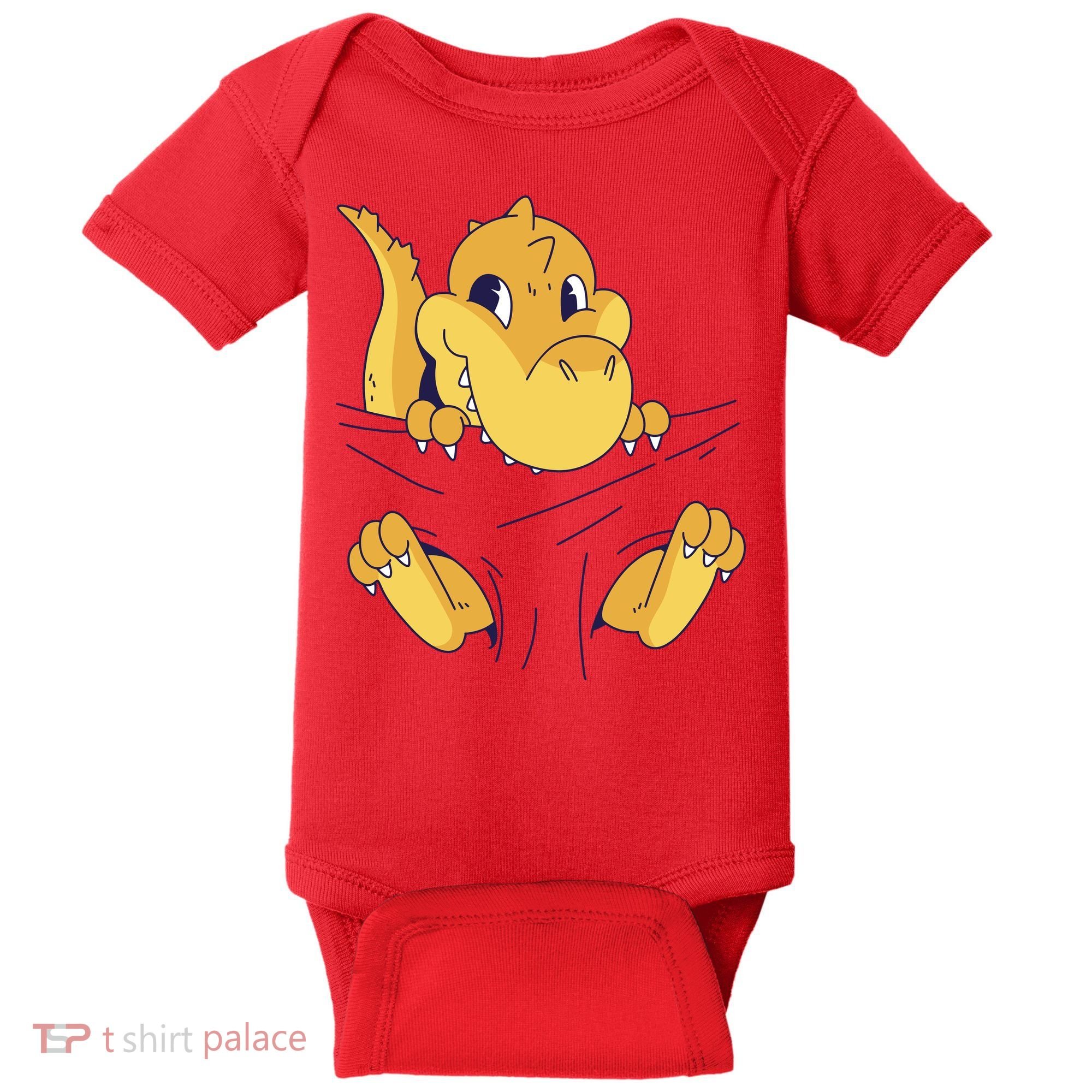 Carrying Baby T Rex Baby Bodysuit