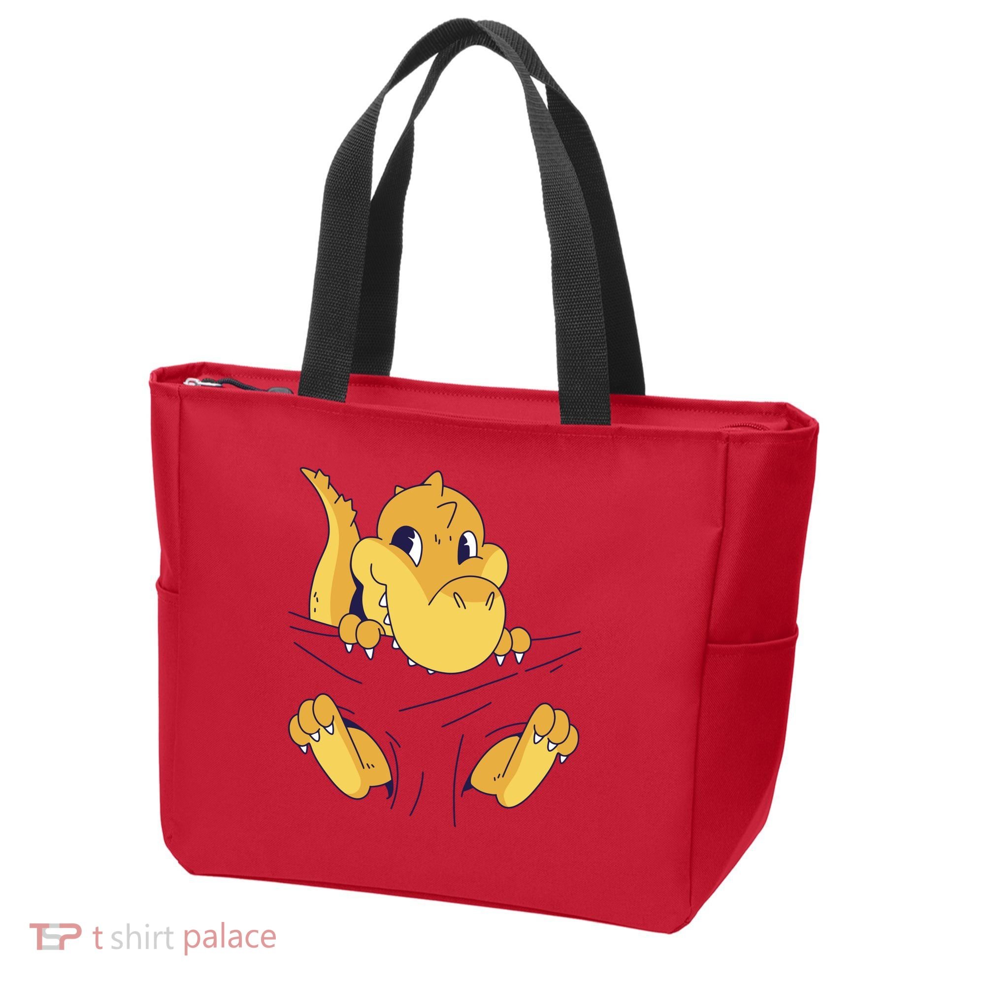 Carrying Baby T Rex Tote Bag