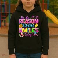 Cool Be The Reason Someone Smiles Today Kids Hoodie thumb 3