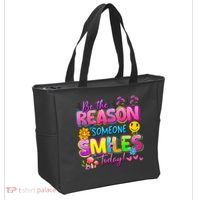 Cool Be The Reason Someone Smiles Today Tote Bag thumb 2