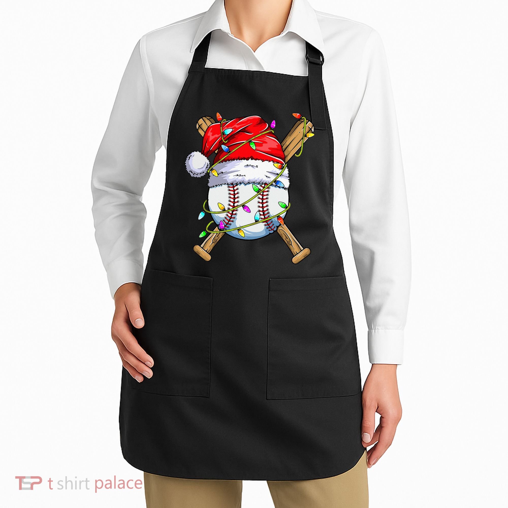 Christmas Baseball Team Santa Sports Xmas  Apron