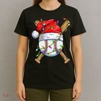 Christmas Baseball Team Santa Sports Xmas  T-Shirt thumb 4