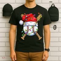 Christmas Baseball Team Santa Sports Xmas  T-Shirt thumb 6