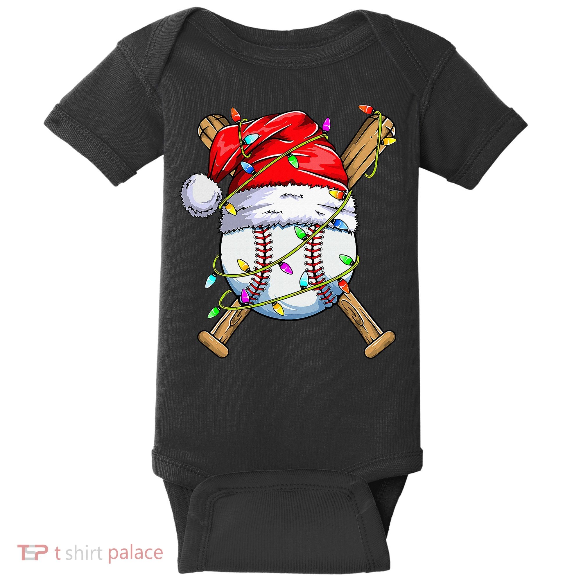Christmas Baseball Team Santa Sports Xmas  Baby Bodysuit