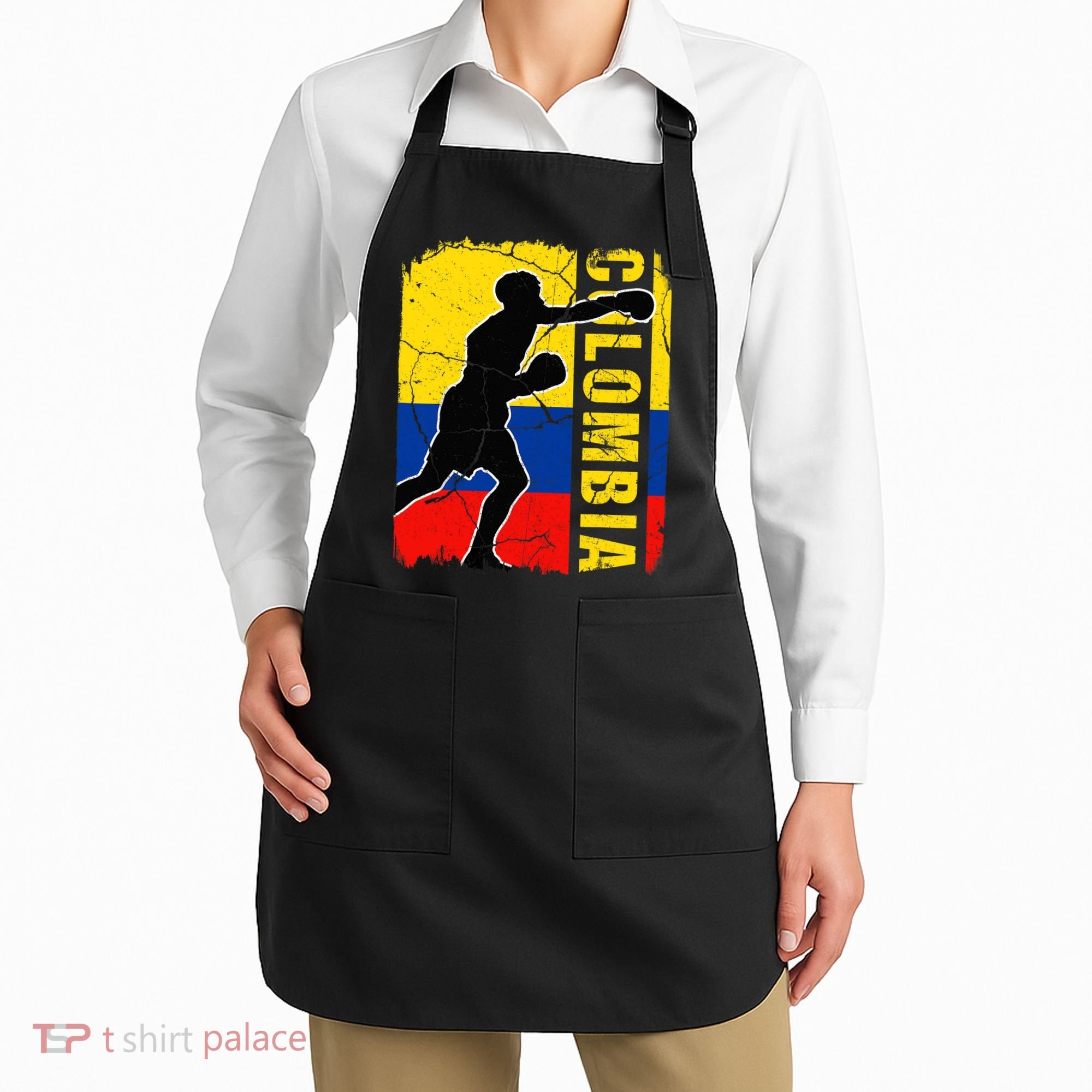 Colombian Boxing Team Colombia Flag Boxing Gloves Apron
