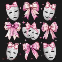 Coquette Bow Theatre Masks Drama Actor Actress Girl Mom Women's Hoodie thumb 2
