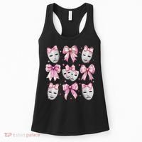 Coquette Bow Theatre Masks Drama Actor Actress Girl Mom Women's Tank Top thumb 0