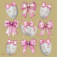 Coquette Bow Theatre Masks Drama Actor Actress Girl Mom T-Shirt thumb 7