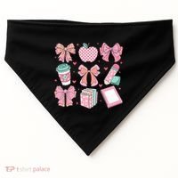 Coquette Bow Teacher Cute Teacher Life USA-Made Doggie Bandana thumb 0