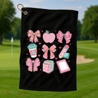 Coquette Bow Teacher Cute Teacher Life Golf Towel thumb 1