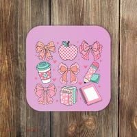 Coquette Bow Teacher Cute Teacher Life Coaster thumb 0