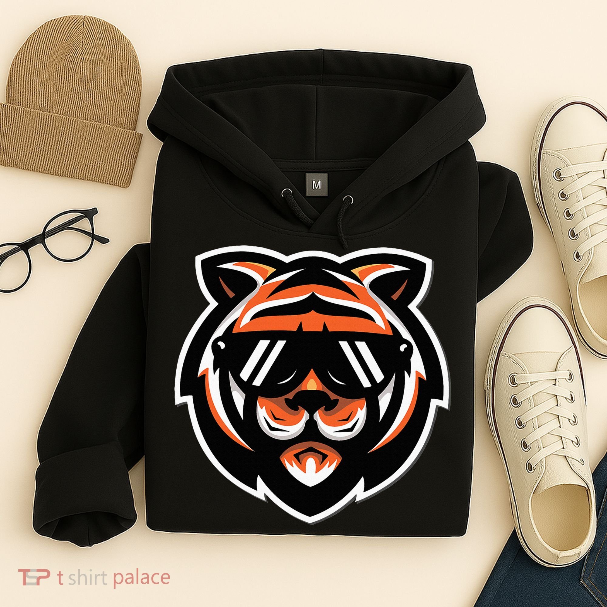 Cool Bengal Tiger With Sunglasses Hoodie