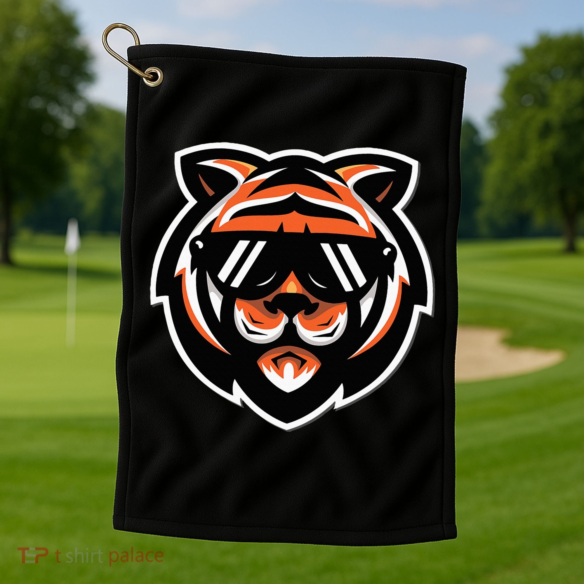 Cool Bengal Tiger With Sunglasses Golf Towel