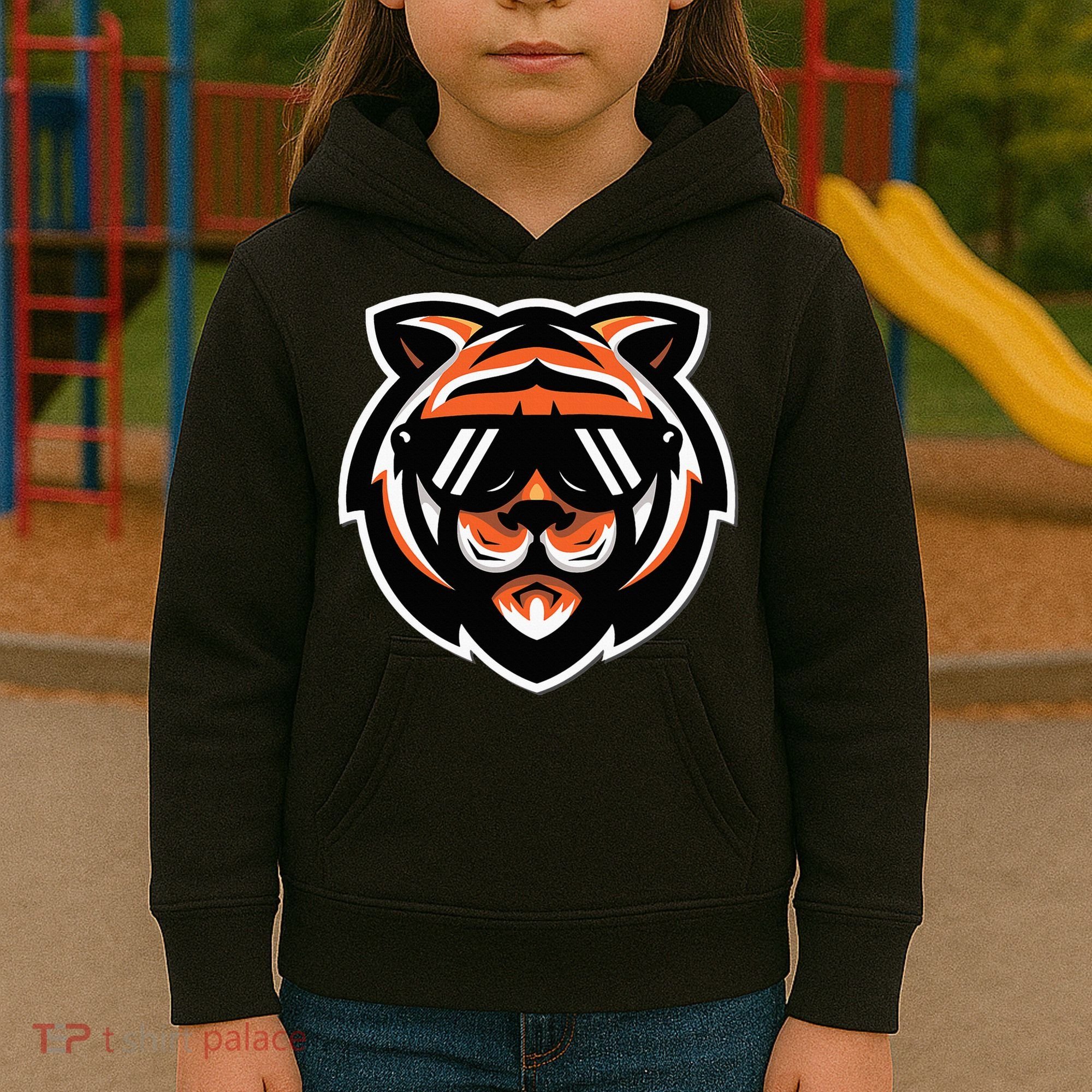 Cool Bengal Tiger With Sunglasses Kids Hoodie