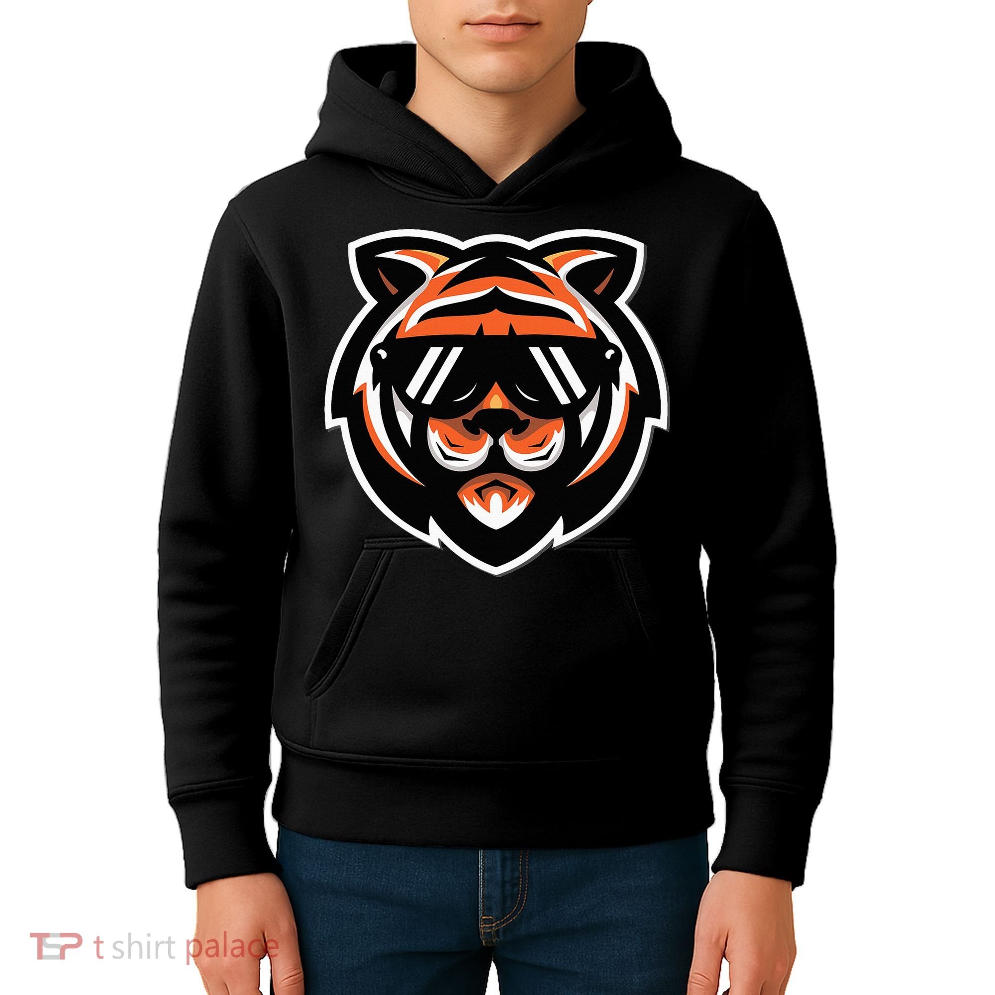 Cool Bengal Tiger With Sunglasses Kids Hoodie