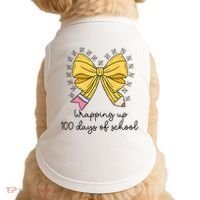 Coquette Bow Teacher 100th Day Of School Teacher Doggie Tank thumb 0