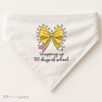 Coquette Bow Teacher 100th Day Of School Teacher USA-Made Doggie Bandana thumb 0