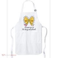 Coquette Bow Teacher 100th Day Of School Teacher Apron thumb 0