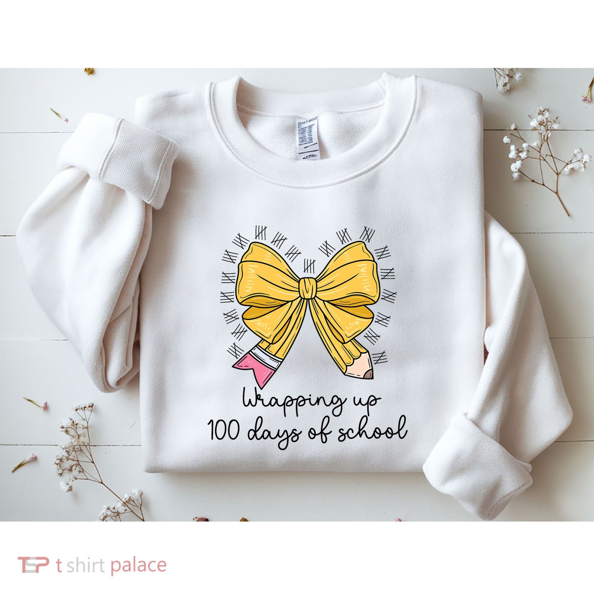 Coquette Bow Teacher 100th Day Of School Teacher Sweatshirt
