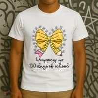 Coquette Bow Teacher 100th Day Of School Teacher T-Shirt thumb 3