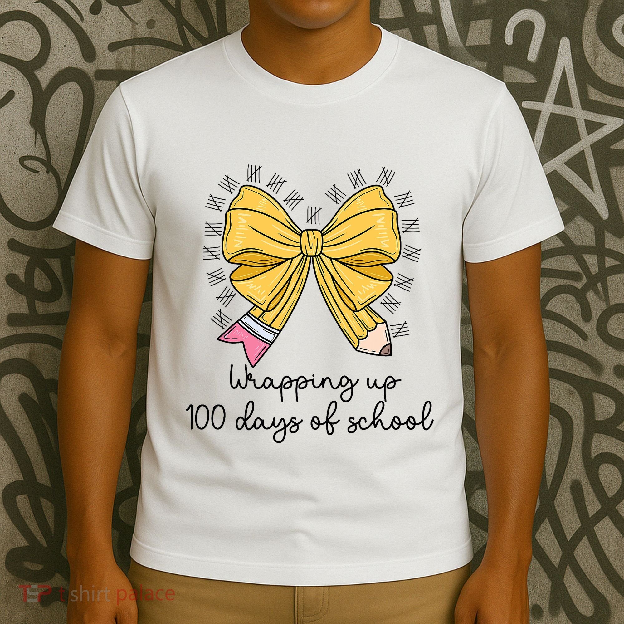 Coquette Bow Teacher 100th Day Of School Teacher T-Shirt